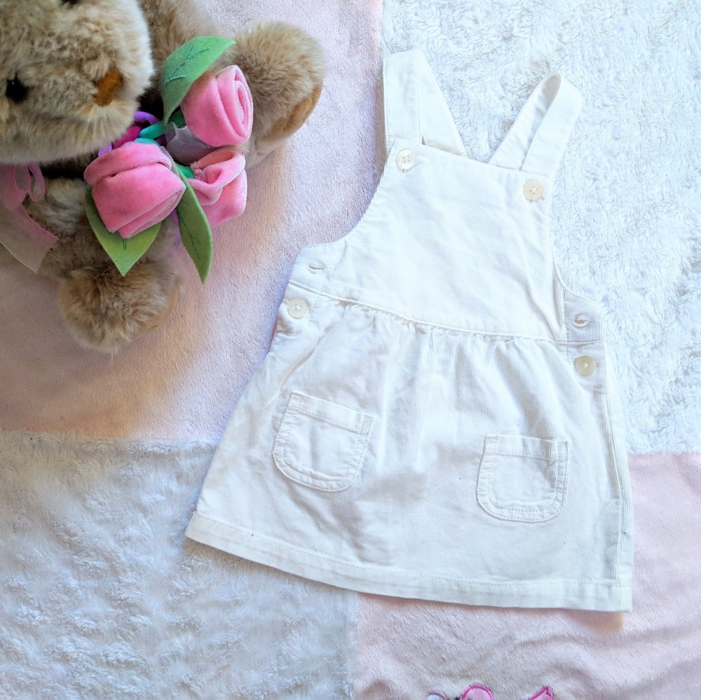 Carter's | White Corduroy Overall Style Dress